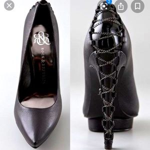 Rock & Republic Loretta Chain Platform Pumps Black